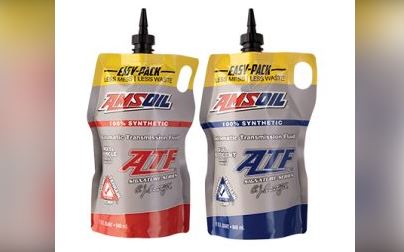 Two pouches of AMSOIL Synthetic motor oil