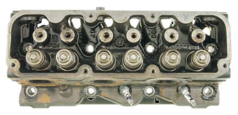 Cylinder head post-cleanup with AMSOIL Engine and Gear Flush