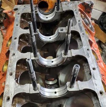 After 13 years of drag racing, the bearings in Jordan’s Chrysler 408 showed virtually no signs of wear.