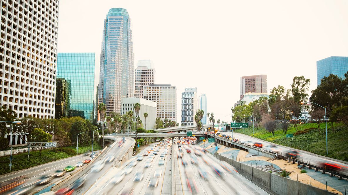 City view from a bridge.